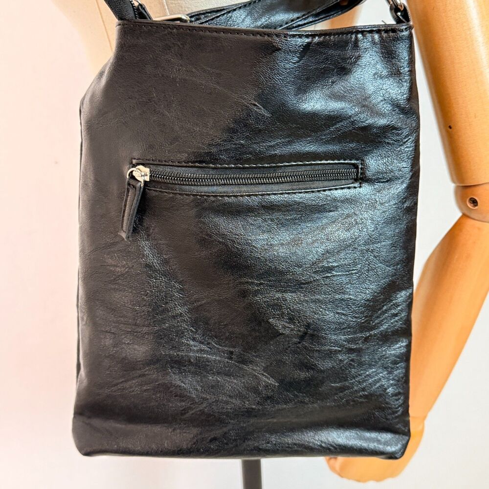 Boutique to U | Crossbody Floral Bag | Black with Jewel Tone Flower - Picture 4 of 7